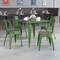 Flash Furniture Green Metal Stackable Chair with Wood Seat, PK4 4-CH-31230-GN-WD-GG - alternate 1